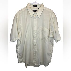 Christian Dior Monsieur Chemise Button-Up Short Sleeve Yellow Shirt Sz 17.5 EUC